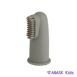 СИЛИКОНОВАЯ ЗУБНАЯ ЩЕТКА-НАПАЛЬЧНИК ABASK Kids, цвет серый 78680